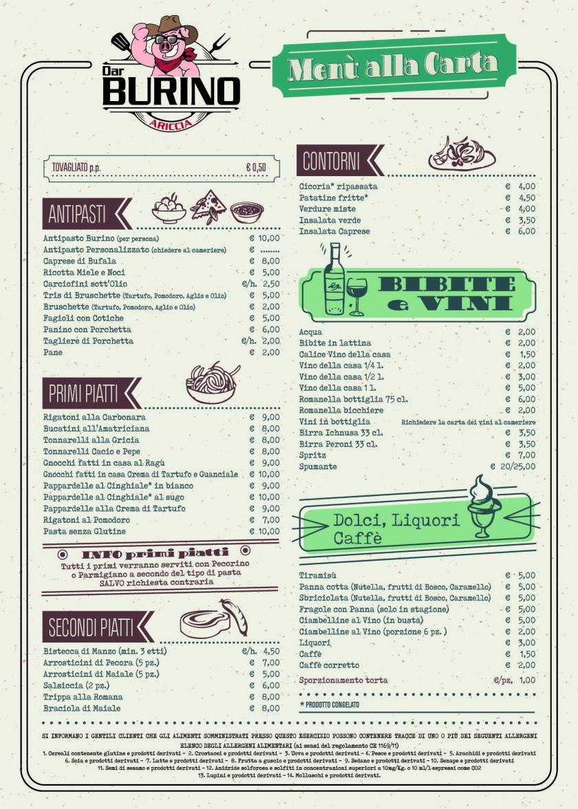 Menù alla Carta
